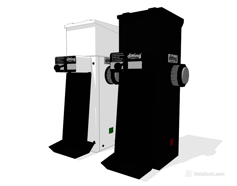 Two Modern Black And White Upright Kitchen Appliances For Home Kitchen Use 3d model