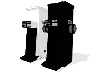 Two Modern Black And White Upright Kitchen Appliances For Home Kitchen Use 3d model