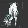 Fantasy Warrior Woman in Intricate Armor with Large Weapon and Ornate Headpiece Design