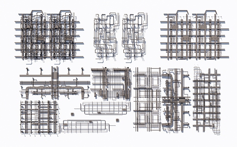 Industrial LOFT ceiling pipe ceiling air conditioning pipe office ceiling pipe ceiling 3d model