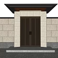 New Chinese Style Gate Villa Gate 3d model