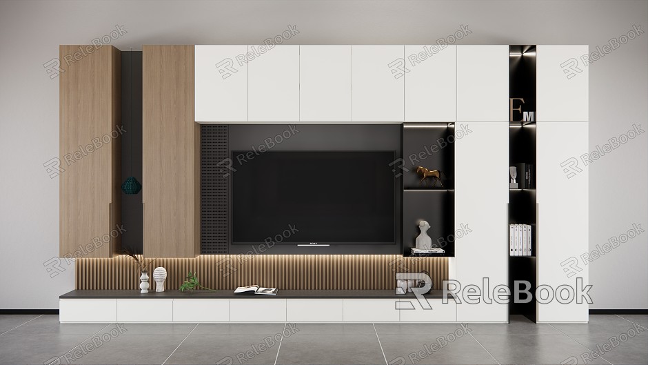 Modern TV Background Cabinet TV Background Wall TV Cabinet model