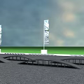 Different Road Ramps For Vehicle Testing With Safety Stripes Guide Flags And Logos