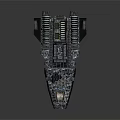 Futuristic Spaceship With Sleek Design Complex Structure And Multiple Engines For Space Exploration