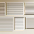 White Window Blinds With Various Designs For Home Decor 3d model