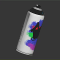 Vibrant Spray Paint Can With Colorful Graffiti Design And Blue Nozzle For Decorative Use