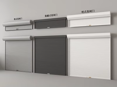 Various Styles of Security Rolling Shutter Doors Including European and Electric Types 3d model