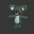 Cute Gray And White Koala Doll With Big Ears Open Arms And Smiling Face