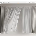 Elegant Flowy Curtains in White and Gray Tones for Modern Interior