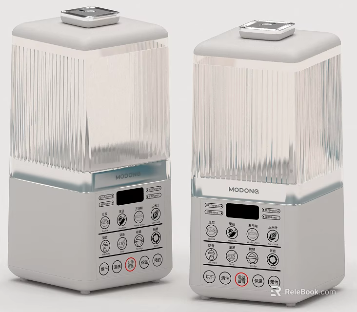 Modern Kitchen Appliances With Transparent Containers Sleek Control Panel And Digital 3d model 