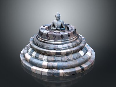 Altar Temple Hero Altar Cartoon Building Outdoor Items Realistic 3d model