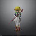 3D Cartoon Character With Blonde Hair Elf Ears Green White Outfit And Pink Staff