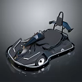 Modern Black Go-Kart With Sleek Streamlined Body Single Seat And White Wheels