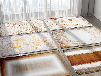 Modern Square Carpet Combo 3d model