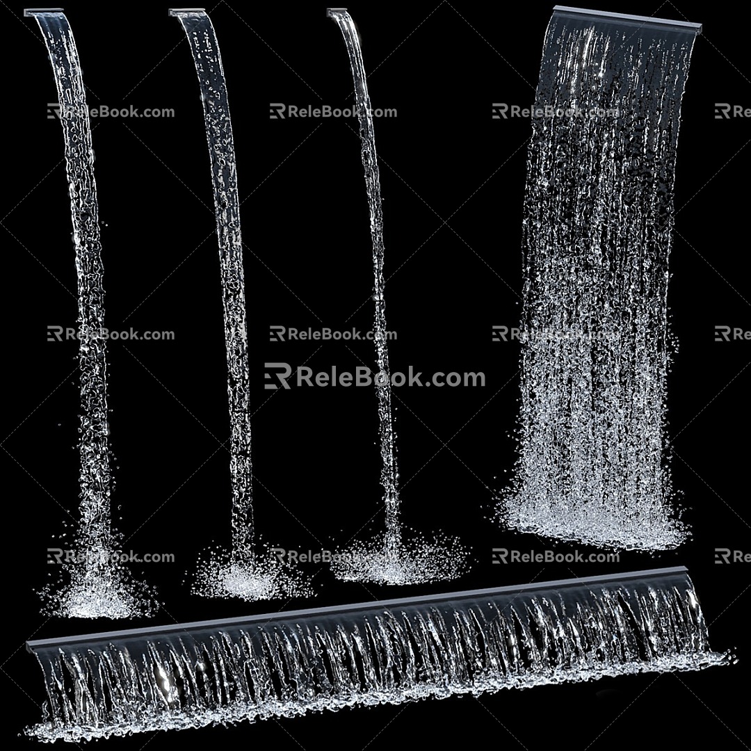 Water Flow Waterscape Fountain Waterfall 3d model