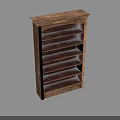 Vintage Wooden Bookcase With Multiple Distressed Shelves For Home Decor