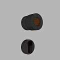Modern Black Door Handle With Wooden Accent And Round Metal Design For Home Interior