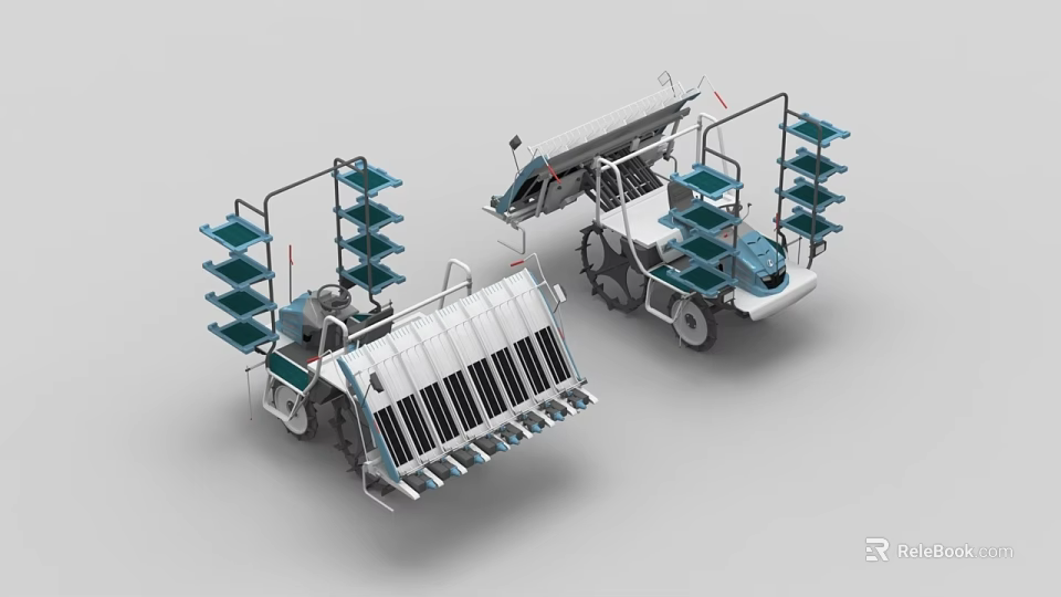 Advanced Agricultural Equipment With Multi Layer Racks And Solar Panels For Efficient Farming 3d model 