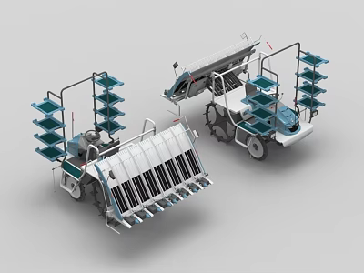 Advanced Agricultural Equipment With Multi Layer Racks And Solar Panels For Efficient Farming 3d model