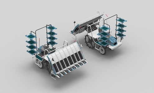 Modern rice transplanter rice transplanter agricultural machinery 3d model