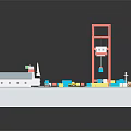 Modern Cargo Terminal Scene Featuring Crane Ship Containers And Loading Area