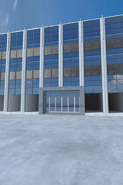 Modern glass curtain wall glass curtain wall facade structure modeling 3d model