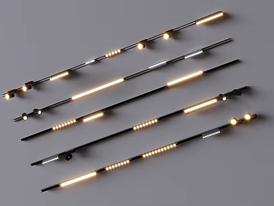 Modern Downlights and Spotlights with Black Silver Design Warm White LED Glow 3d model
