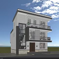 Modern Detached Villa Two Story Design With Large Glass Windows Balcony Staircase And Grass Lawn