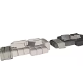 Miloti Minotti multiplayer corner sofa 3d model