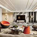 Elegant Hotel Room Interior With Red Wine Rack Bar Counter Marble Wall And Bar Stools