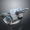 Old Style Military Wheeled Artillery Cannon With Long Barrel And Metal Base