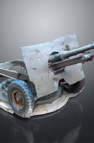 Old Style Military Wheeled Artillery Cannon With Long Barrel And Metal Base 3d model Old Style Military Wheeled Artillery Cannon With Long Barrel And Metal Base 3d model