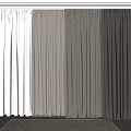 White Sheer and Gray Velvet Curtains in Modern Room With Wooden Floor and Rug