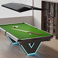 Billiards table pool cue billiards billiards storage cabinet ball equipment 3d model