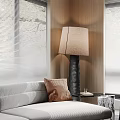 Modern Living Room Interior With White And Black Leather Sofas Coffee Table And Wooden Accents