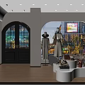 Stylish Clothing Store Interior With Mannequins Dresses Display Tables And Plants