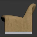 Tan Velvet Accent Chair With Modern Curved Backrest And Sleek Metal Legs