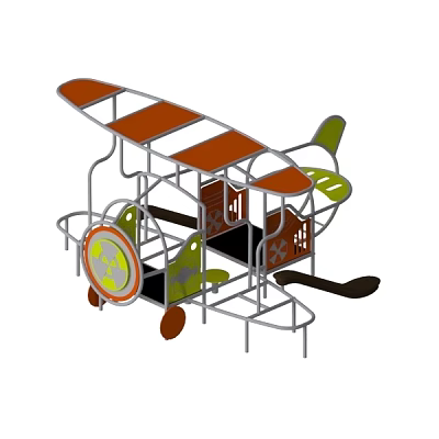 Modern Amusement Equipment Aircraft Steel Frame Slide 3d model