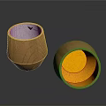 Orange Ceramic Household Containers With White Interior And Orange Exterior Design