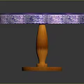 Round Transparent Dining Table With Purple Pink Gradient Top And Orange Decorative Base