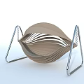Modern Woven Swing Chair With Silver Metal Frame And Comfortable Seating Design