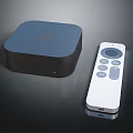 Smart Modern Television With Black Square Streaming Box And White Remote Control 3d model
