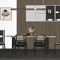 Modern Dining Table and Chair Combination 3d model