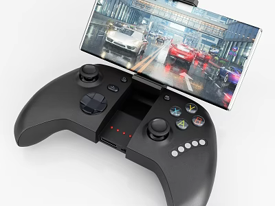 Entertainment Electronics Wireless Game Controller With Built in Screen And Racing Game 3d model