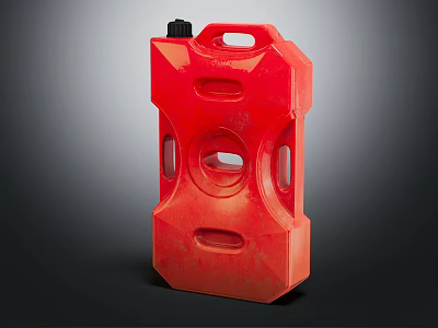 Red Plastic Storage Container With Handles Holes And Black Cap 3d model