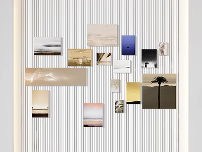 Modern Hanging Painting Decorative Painting Photo Wall Hanging Painting Combination Landscape Painting 3d model
