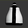 Shiny Silver Teapot with Black Handle and Reflective Surface for Daily Use