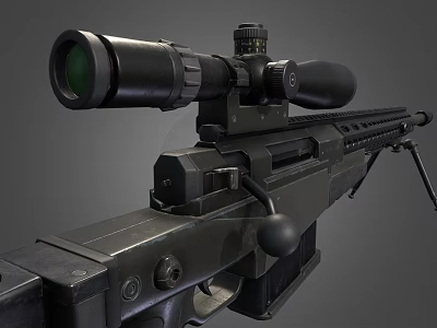 Modern Tactical Sniper Rifle With High Power Scope And Bipod Support 3d model