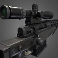 Modern Tactical Sniper Rifle With High Power Scope And Bipod Support 3d model