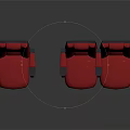 Red Leather Theater Seats With Comfortable Armrests For Modern Cinema Interior